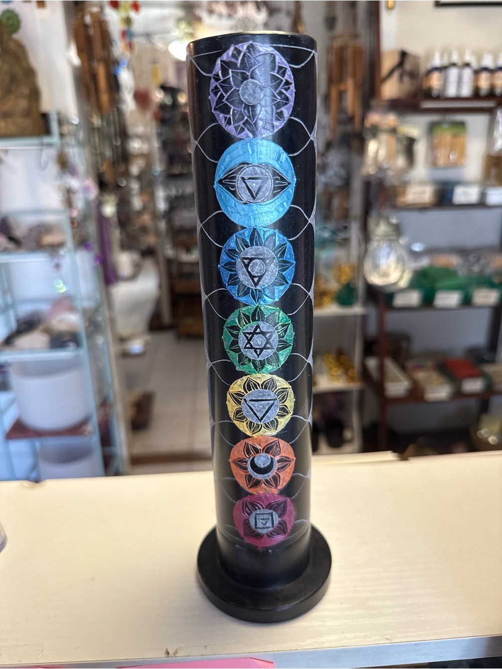 Chakra soapstone incense burner
